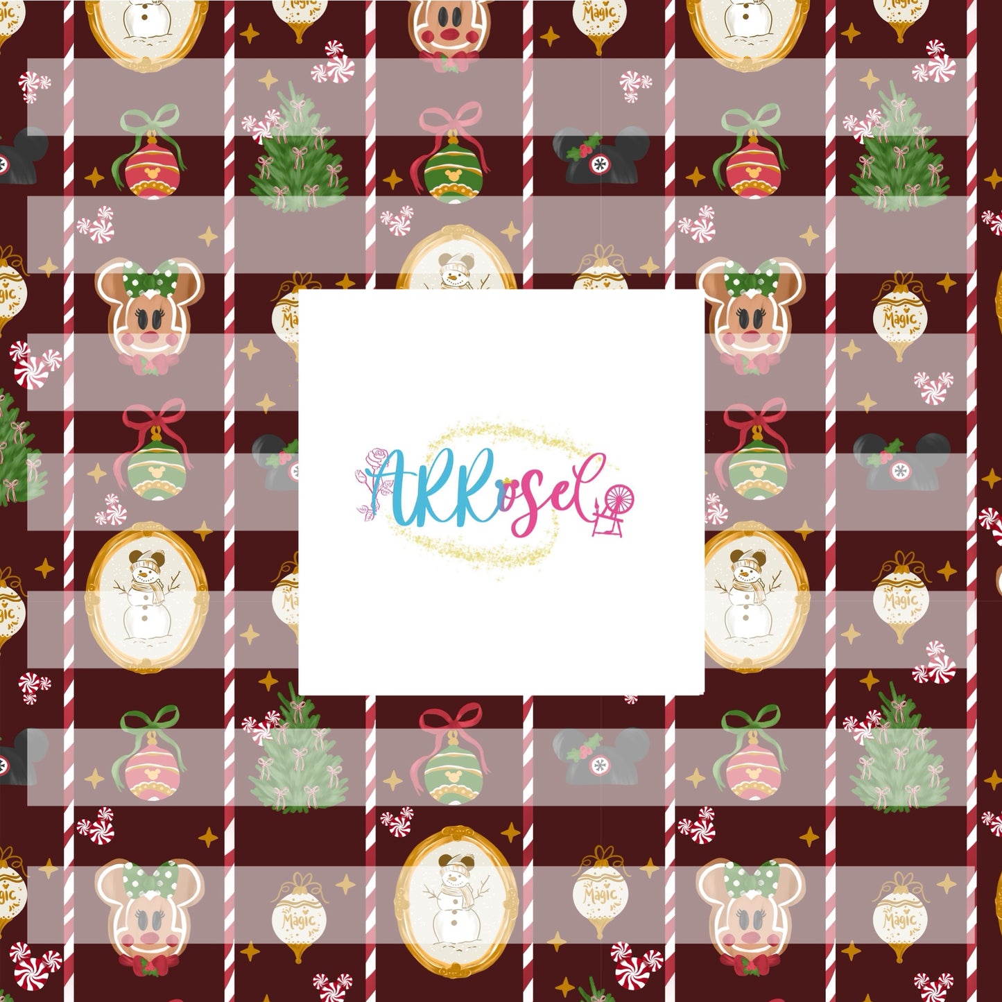 Christmas Coquette Icons Burgundy