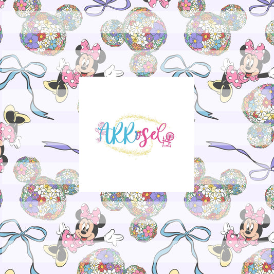 Min Floral Bows Purple