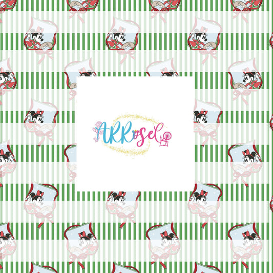 Min Holiday Stripe Green