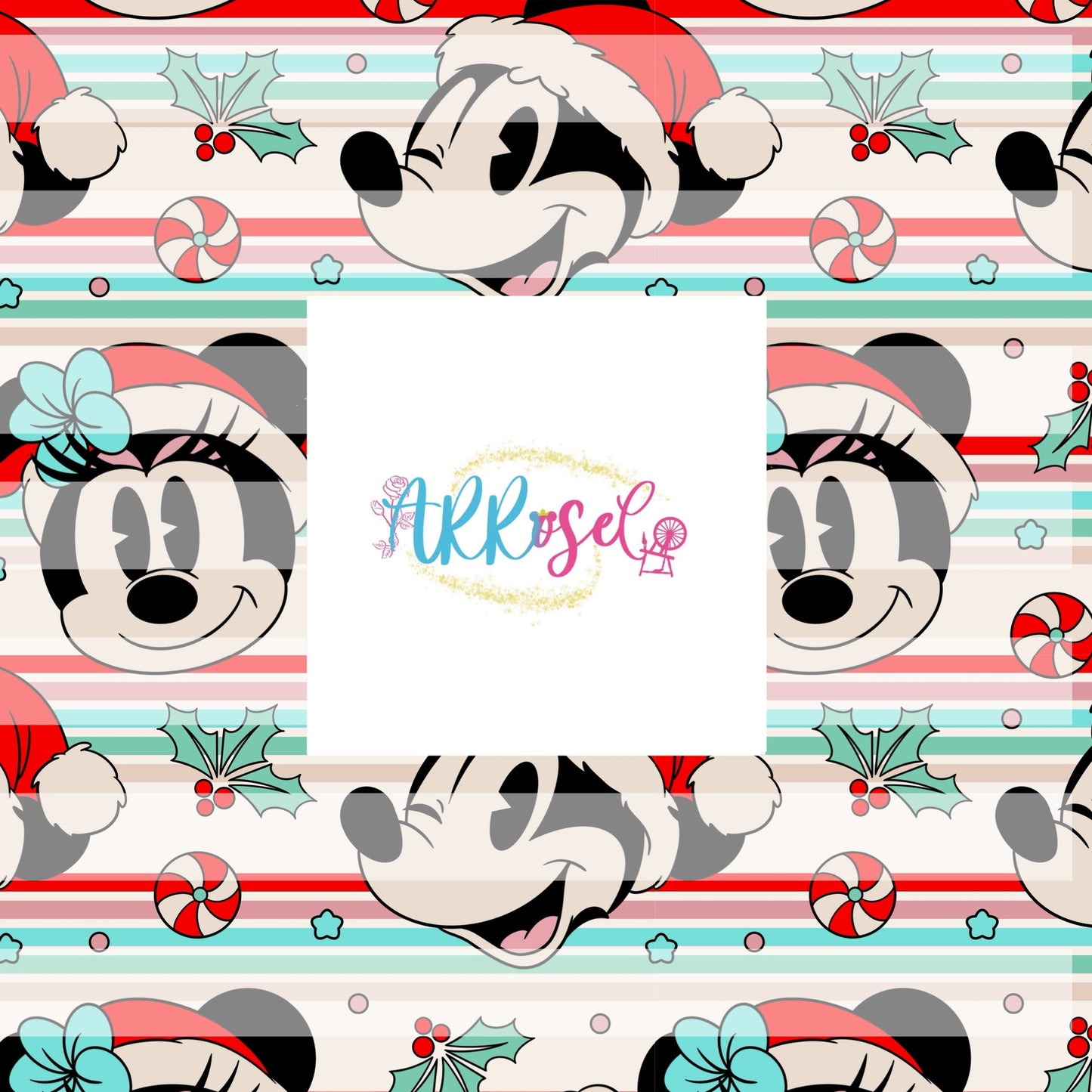 Girl Mouse Christmas Stripe
