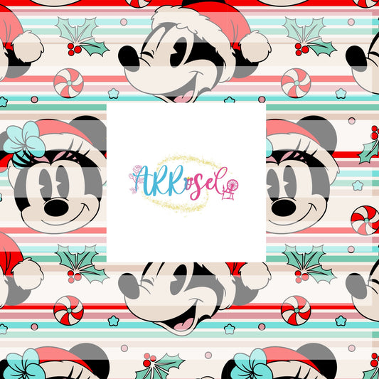 Girl Mouse Christmas Stripe