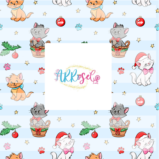 Cat Christmas Blue