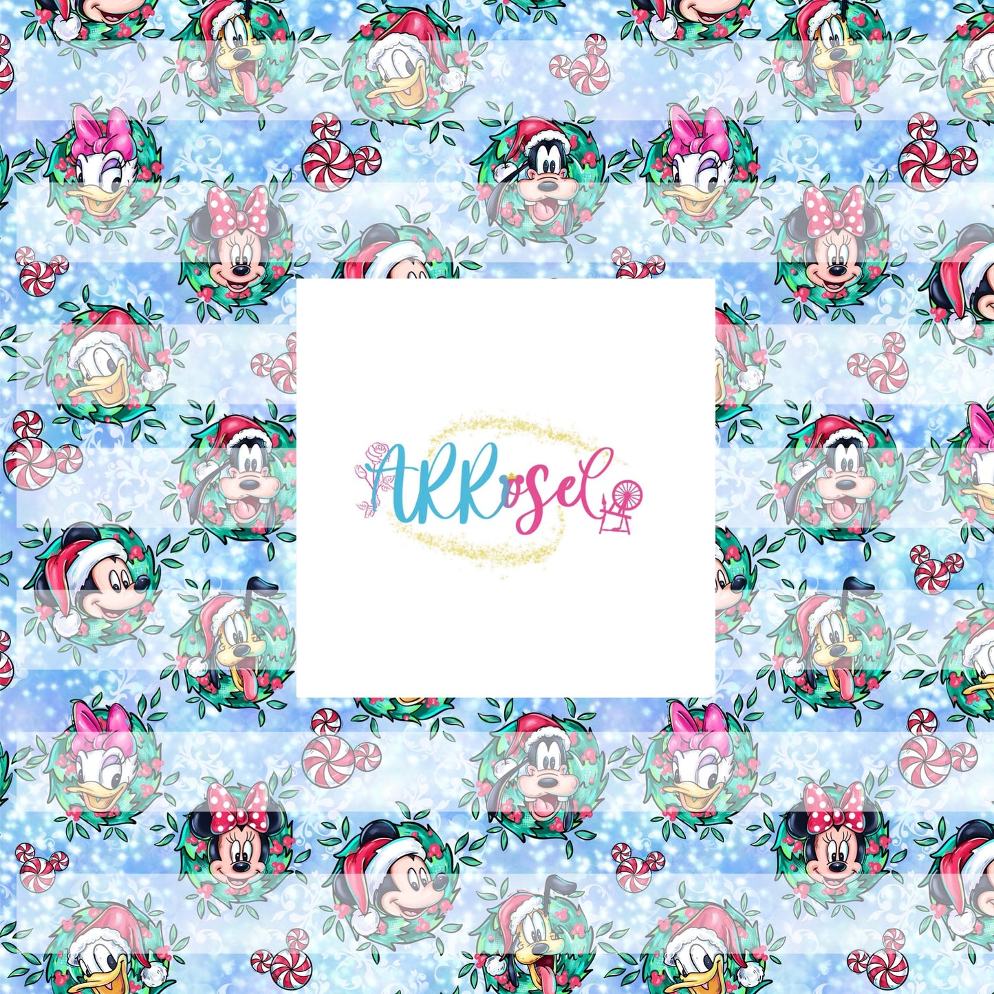 Mic and Friends Christmas Wreaths - blue