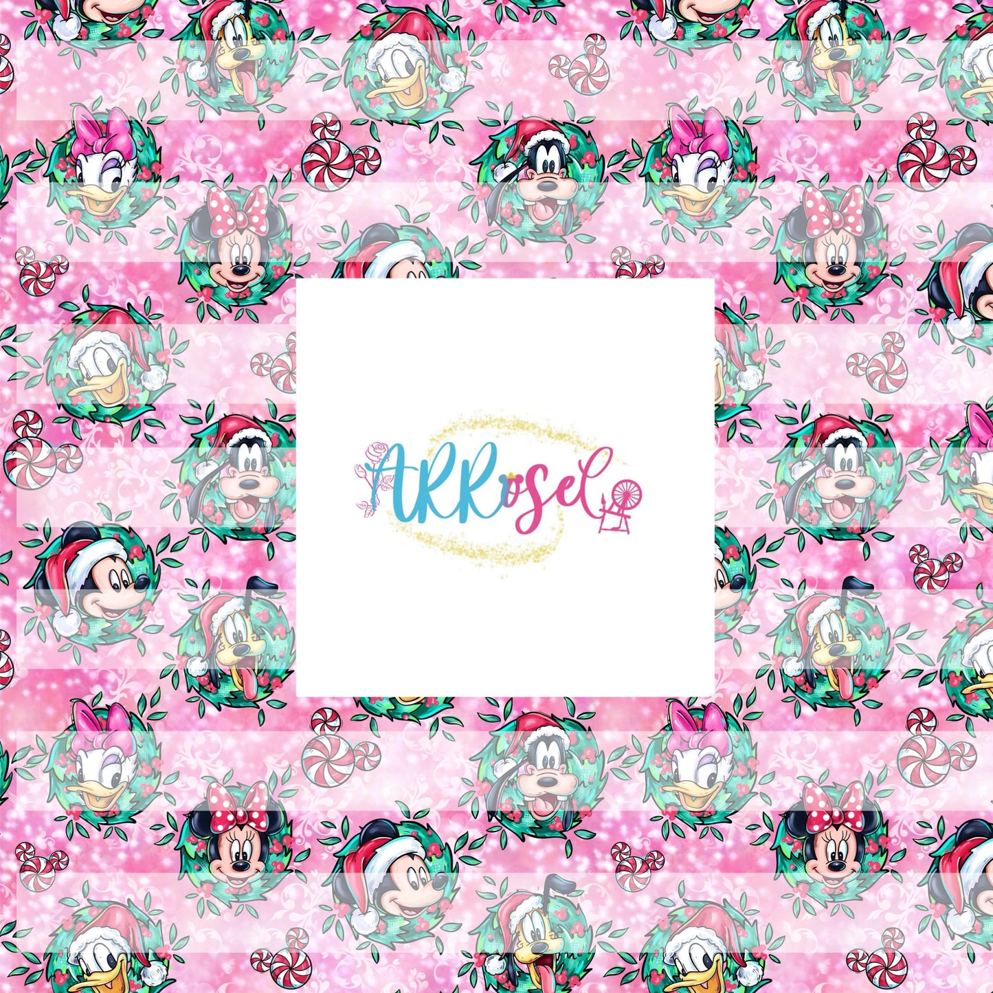 Mic and Friends Christmas Wreaths - pink