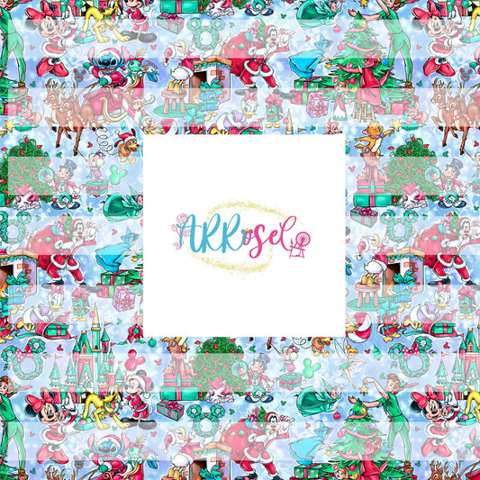 Very Merry Mouse Friends -- light blue