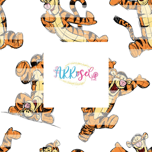 Bouncing Tiger Sketch